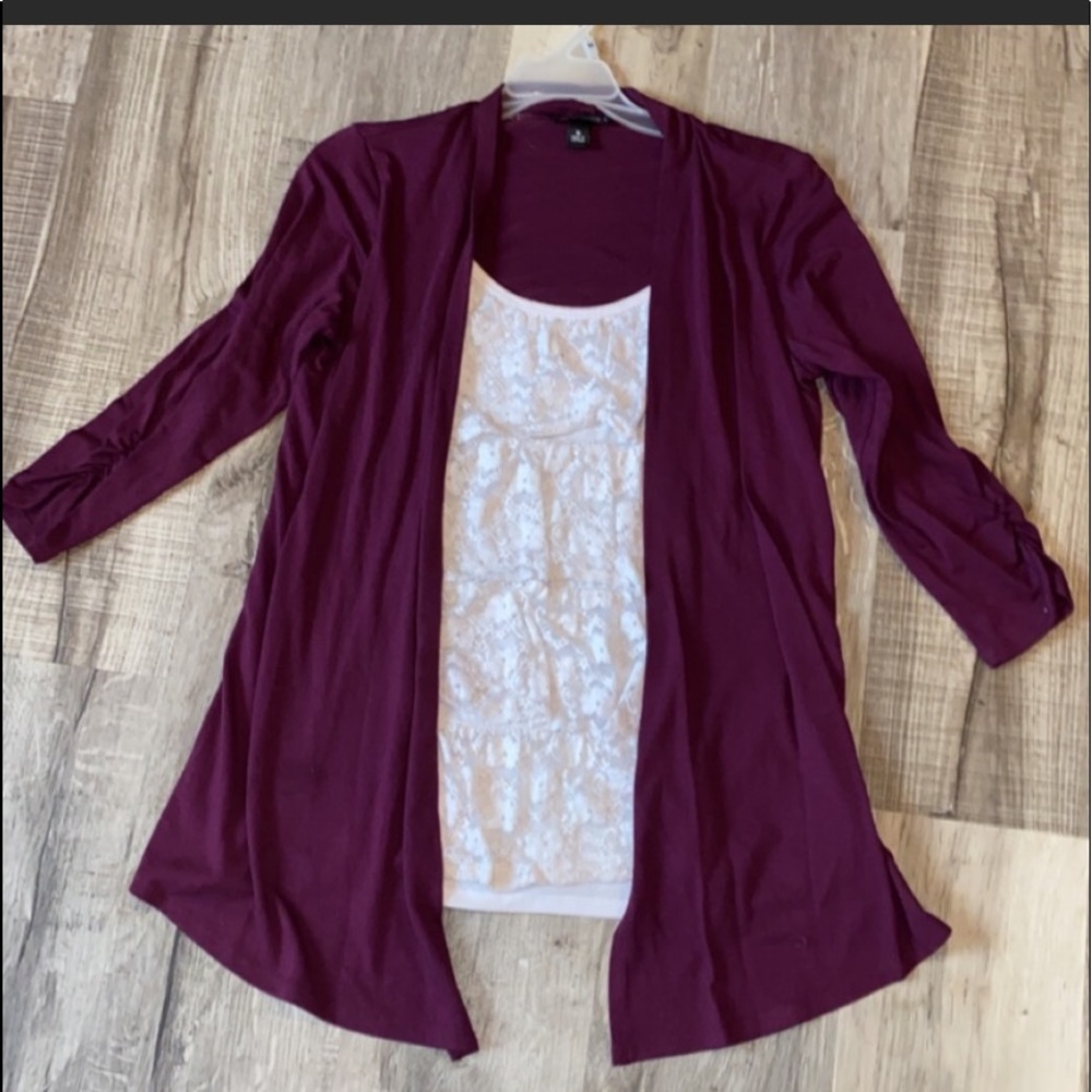 2 Shirts! 1 Medium Women’s Camo Shirt & 1 Purple Casual Purple Shirt